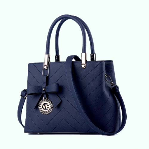 Navy Quilted Leather Handbag