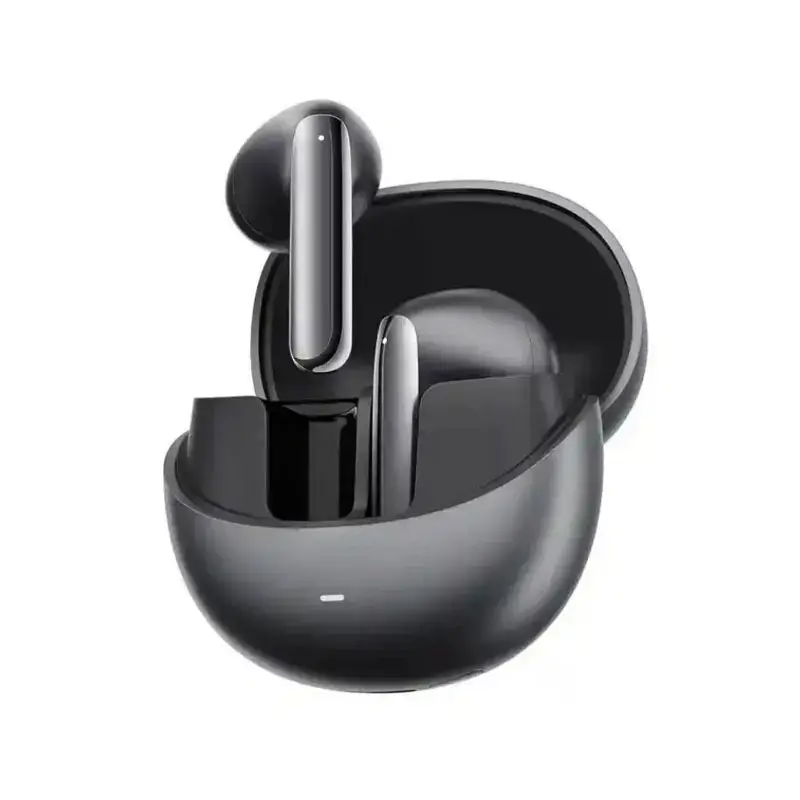 Semi-in-ear wireless earbuds with metallic stems
