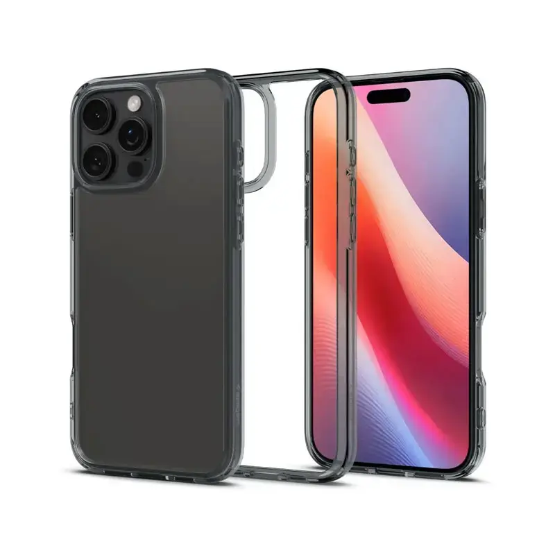 Smoke-black hybrid clear phone case