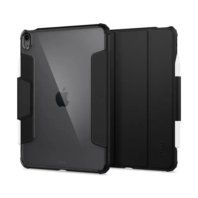 Clear-back folio tablet case with pencil holder