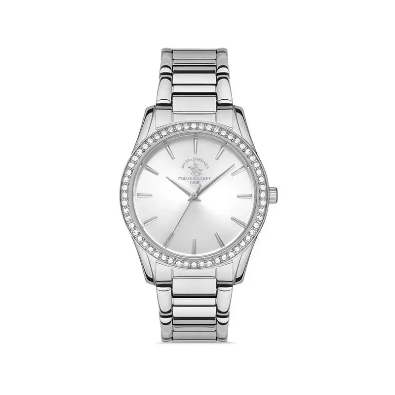 Ladies' crystal-bezel bracelet watch