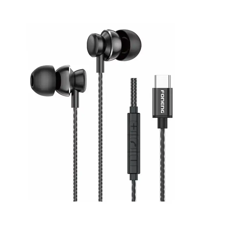 USB-C in-ear wired earphones with braided cable