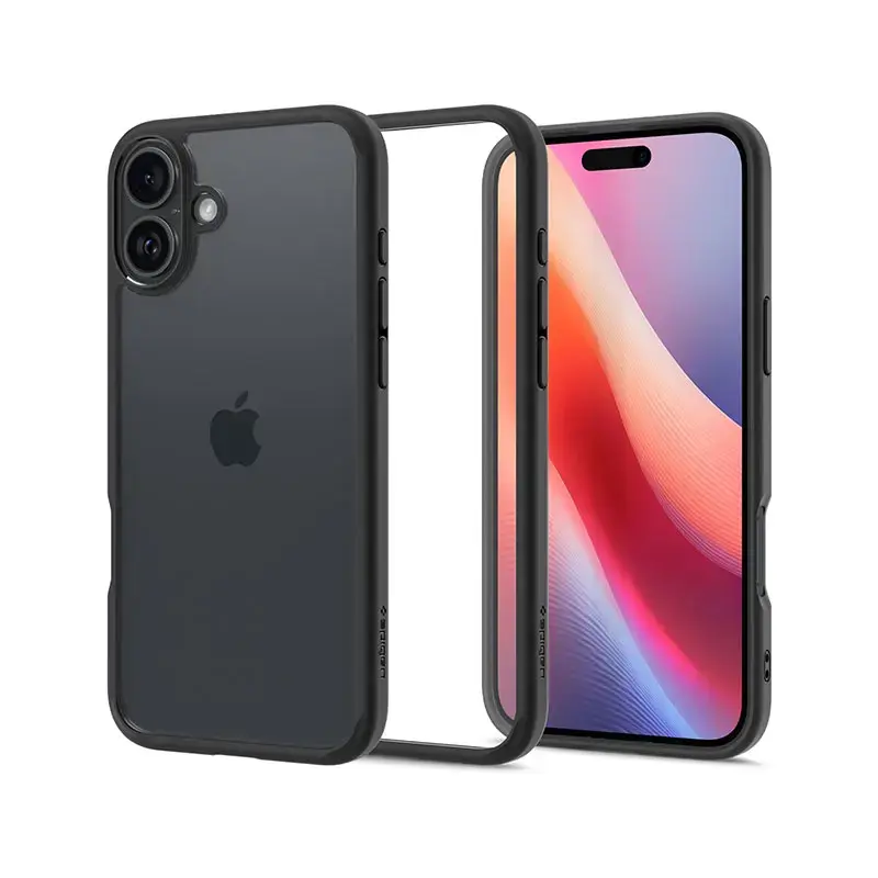 Matte black bumper clear phone case